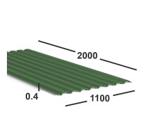 Профнастил С20 0,4 мм Ral 6002 (зеленый)