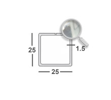 Труба профильная нержавеющая 25х25х1,5 aisi 201 (12Х15Г9НД) имп зеркало
