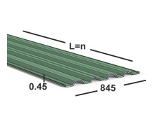 Профнастил Н75 0,45 мм  Ral 6005 (зеленый мох)