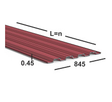 Профнастил Н75 0,45 мм  Ral 3005 (вишневый)