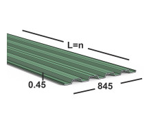 Профнастил Н60 0,45 мм  Ral 6005 (зеленый мох)