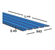 Профнастил Н60 0,45 мм  Ral 5005 (синий)