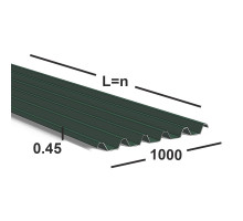 Профнастил НС44 0,45 мм Ral 6005 (зеленый мох)