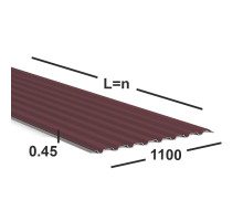 Профнастил С20 0,45 мм  Ral 3005 (вишневый)