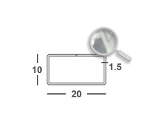 Труба нержавеющая 20х10х1,5 мм  aisi 304 (08х18н10) электросварная зеркало
