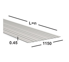 Профнастил С8 0,45 мм  (серо-белый)