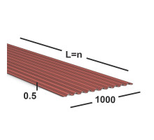 Профнастил С21 0,5 мм  (кр. лосось)