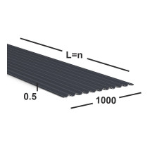 Профнастил С21 0,5 мм  (серый графит)