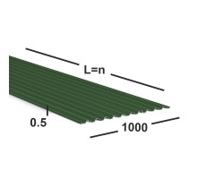 Профнастил С21 0,5 мм Ral 6002 (зеленый)
