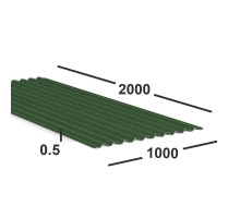 Профнастил С21 0,5 мм 2м Ral 6002 (зеленый)