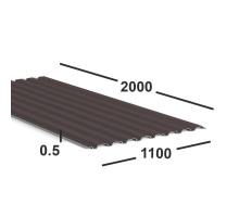 Профнастил С20 0,5 мм 2м Ral 8017 (шоколадно-коричневый)