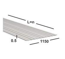 Профнастил С8 0,5 мм  (серо-белый)