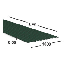 Профнастил С21 0,55 мм Ral 6005 (зеленый мох)