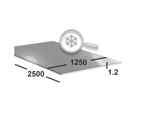 Лист нержавеющий 1.2 мм 1250х2500 aisi 430 (08x17) ВА+PE (зеркальный)