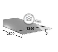 Лист нержавеющий 3 мм 1250х2500 aisi 304 (08х18н10) ВА+PE (зеркальный)