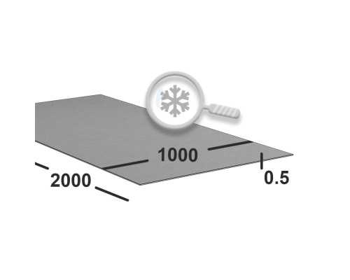 Лист нержавеющий 0.5 мм  1000х2000 aisi 430 (08x17) 2B+PE (матовый)