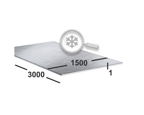 Лист нержавеющий 1 мм 1500х3000 aisi 430 (08x17) 4N+PE (шлифованный)