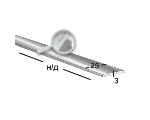 Полоса нержавеющая 25х3 (Зеркальная)