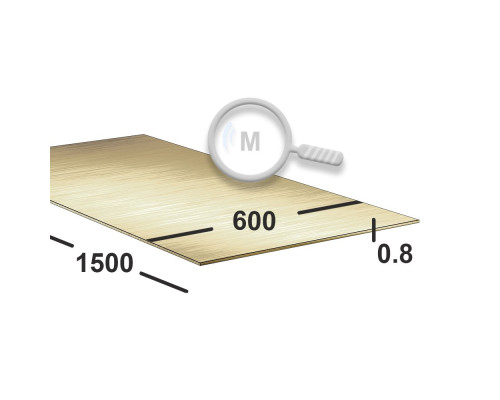 Латунный лист 0,8 мм  600х1500 Л63 мяг