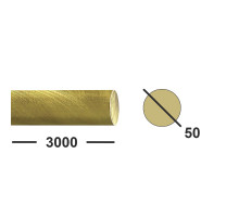 Латунный пруток 50 мм  Л-63 тянутый, матовый