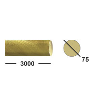 Латунный пруток 75 мм  Л-63 тянутый, матовый