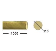 Латунный пруток 110 мм  ЛС59-1 тянутый, матовый