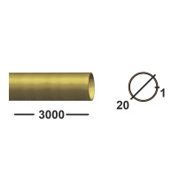 Труба латунная 20 мм  Л63 полутвердая 1 мм