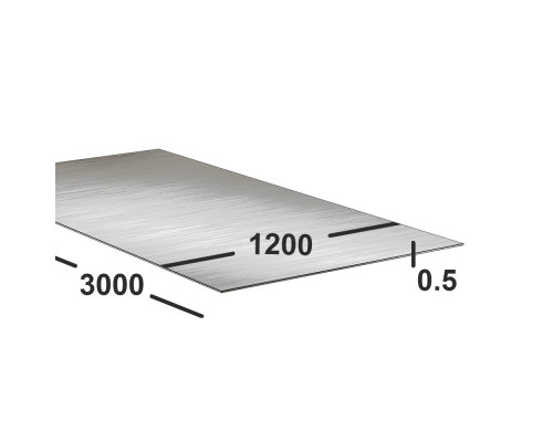 Алюминиевый лист 0,5 мм  АМцМ 1200х3000
