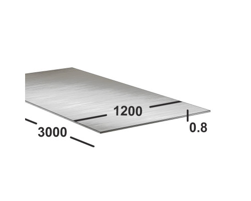 Алюминиевый лист 0,8 мм  АМцН2 1200х3000