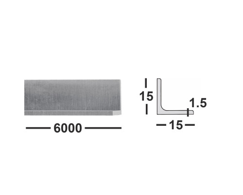 Уголок алюминиевый 15х15 1,5 мм  АД31Т1