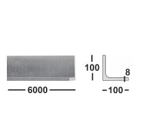Уголок алюминиевый 100х100 8 мм  АД31Т1