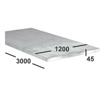 Дюралевая плита Д16 45 мм 1200х3000