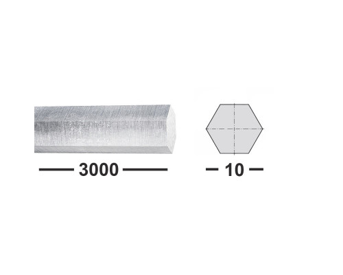 Шестигранник дюралевый 10 мм  Д16Т