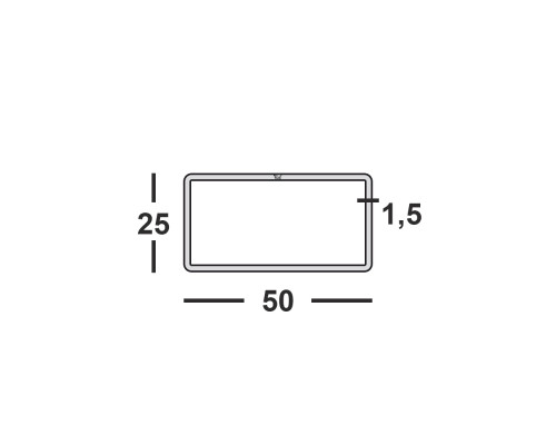 Труба профильная 50х25х1,5 прямоугольная