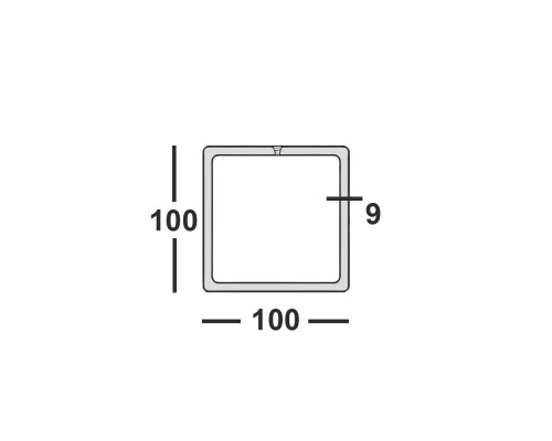 Труба профильная 100х100х9 квадратная