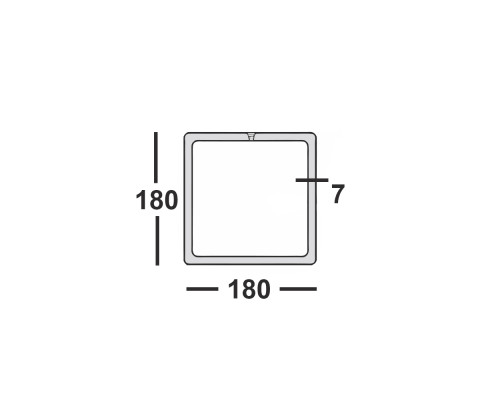 Труба профильная 180х180х7 квадратная