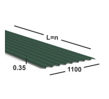 Профнастил С20 0,35 мм  Ral 6005 (зеленый мох)
