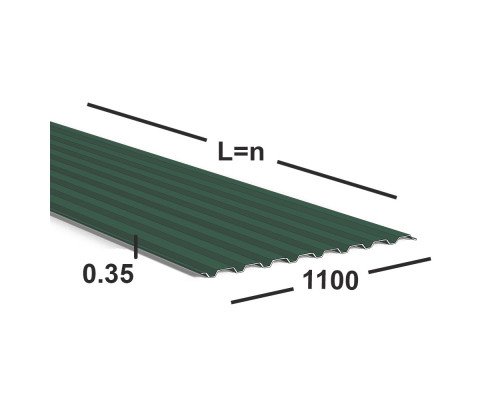 Профнастил С20 0,35 мм  Ral 6005 (зеленый мох)
