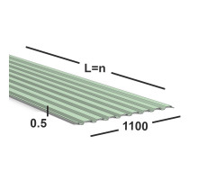 Профнастил С20 0,5 мм (бело-зеленый)