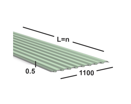 Профнастил С20 0,5 мм (бело-зеленый)