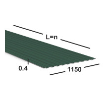 Профнастил С8 0,4 мм  Ral 6005 (зеленый мох)