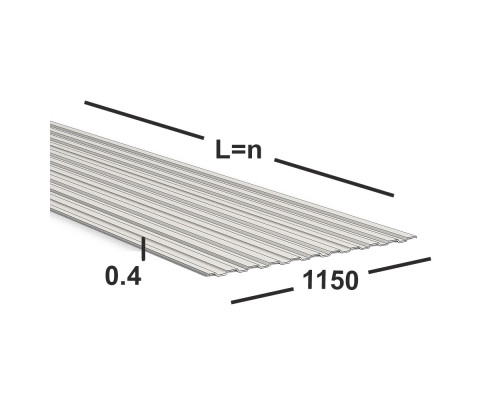 Профнастил С8 0,4 мм  (светло-серый)
