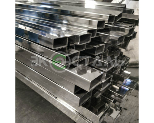 Труба нержавеющая 40х30х1,5 мм aisi 304 (08х18н10) электросварная зеркало