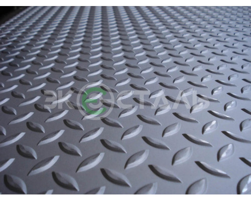 Лист нержавеющий рифленый 3 мм 1250х2500 Чечевица AISI 304