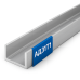 Швеллер алюминиевый анодированный 8х8х8х1 мм АД31Т (АД31), цвет серебро, длина 6 м