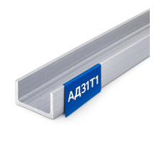 Швеллер алюминиевый 30х50х30х4 мм АД31Т (АД31), длина 6 м