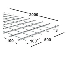 Сетка сварная 100х100х3 мм из проволоки Вр-1, карта 2х0,5м