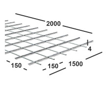 Сетка сварная 150х150х4 мм из проволоки Вр-1, карта 2х1,5м