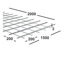 Сетка сварная 200х200х3 мм из проволоки Вр-1, карта 2х1,5м