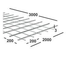 Сетка сварная 200х200х3 мм из проволоки Вр-1, карта 3х2м